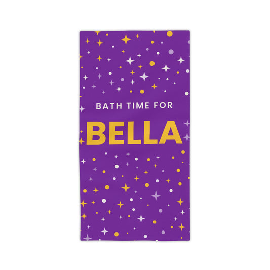 Custom Name Dog Bath Towel, Bath Time Sparkle